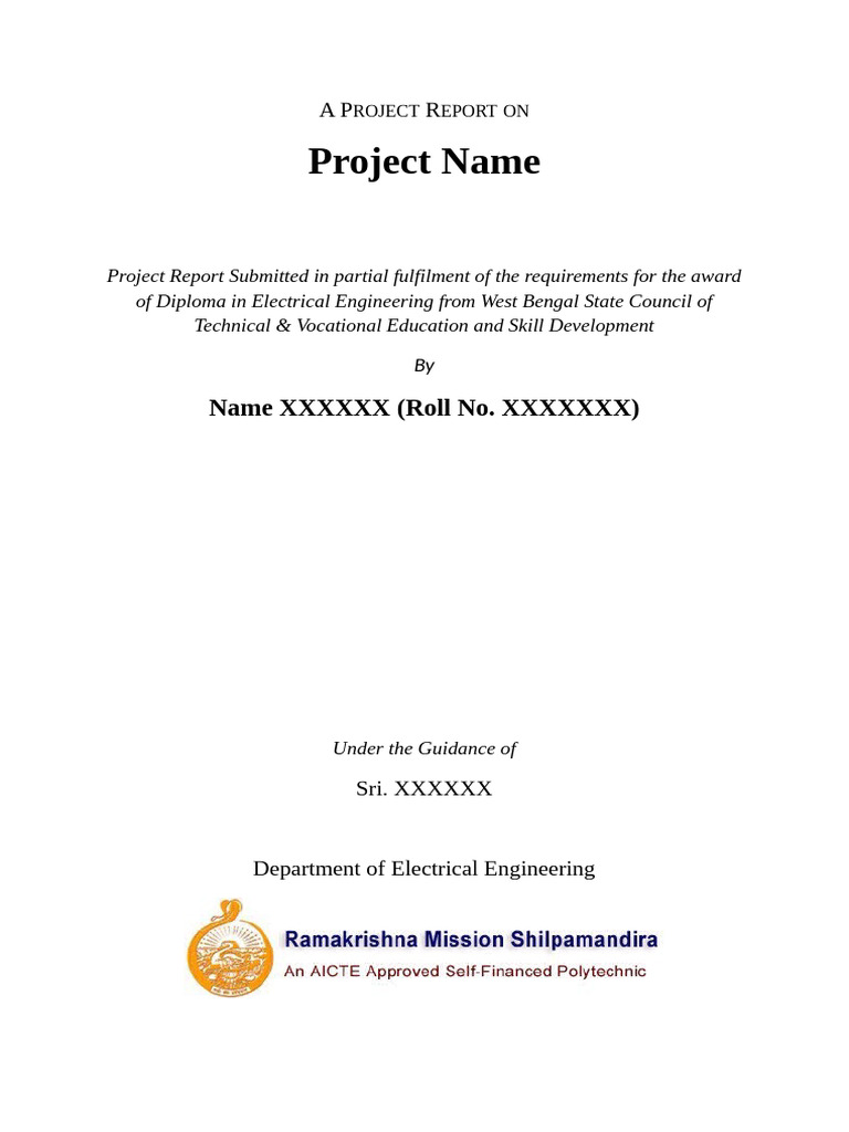 EE Project Report Format 2024 | PDF