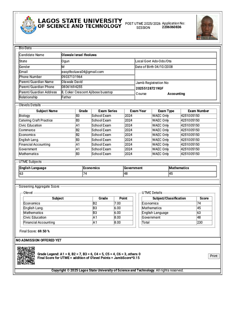 Lasustech Screening Form | PDF | Educational Assessment And Evaluation ...