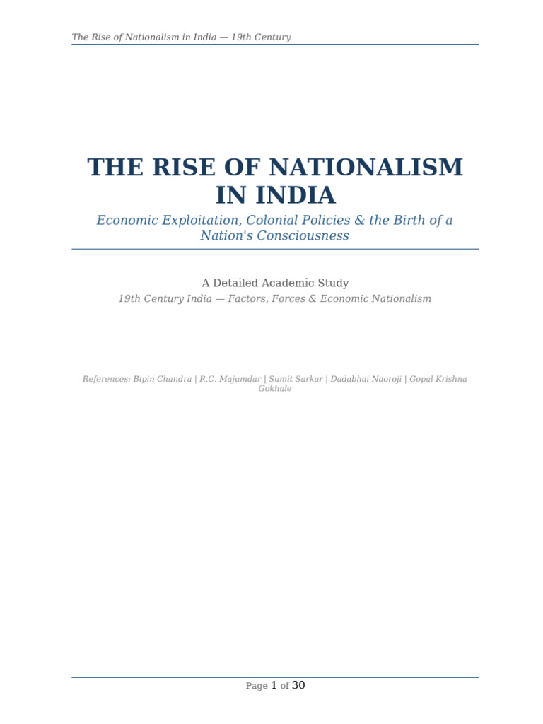 Rise of Nationalism in India | PDF