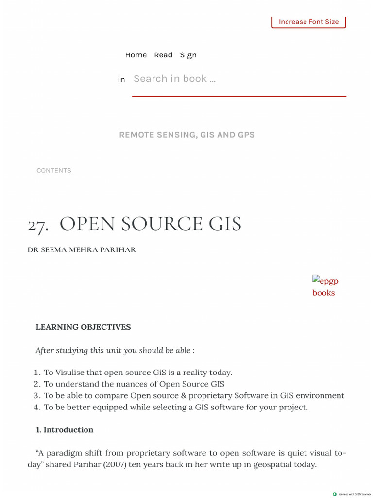 Open Source Gis – Remote Sensing, Gis and Gps | PDF