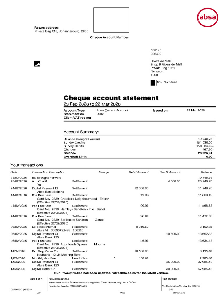 Samuel | PDF | Credit Card | Transaction Account