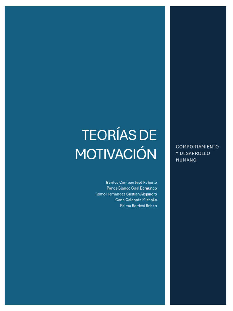 TEORÍAS DE MOTIVACIÓN | PDF | Motivación | Motivacional