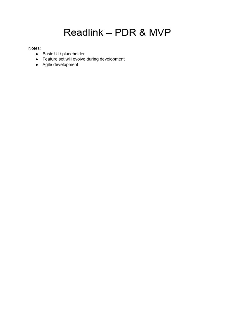 Readlink – PDR & MVP | PDF