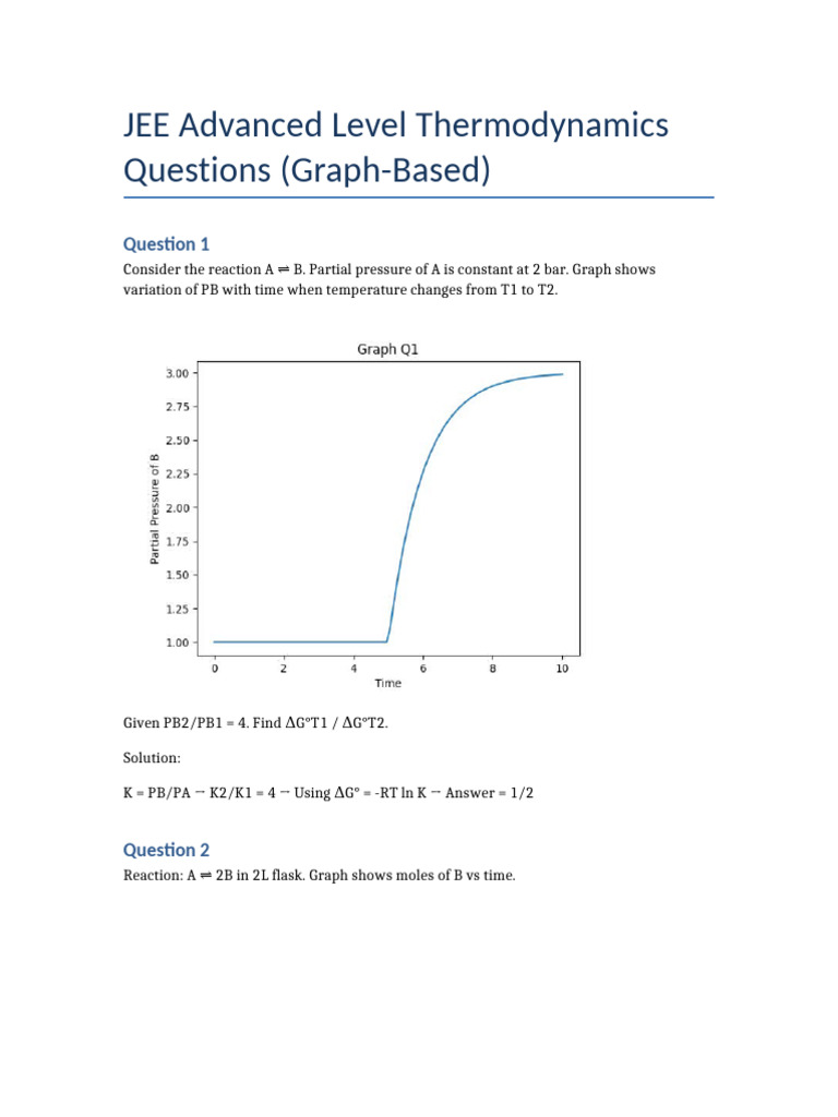 JEE Thermo Graph Questions | PDF