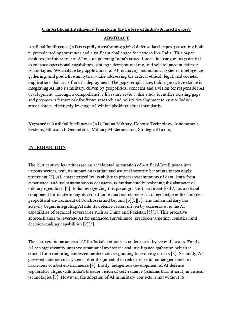 Ai in Defence | PDF | Artificial Intelligence | Intelligence (AI ...