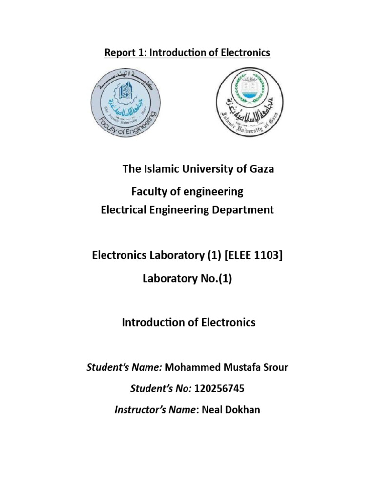 Mohammed 120256745 Electronics Lab 1 | PDF
