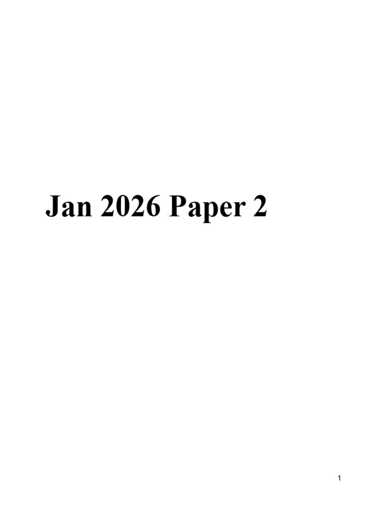 Jan 2026 Paper 2 | PDF