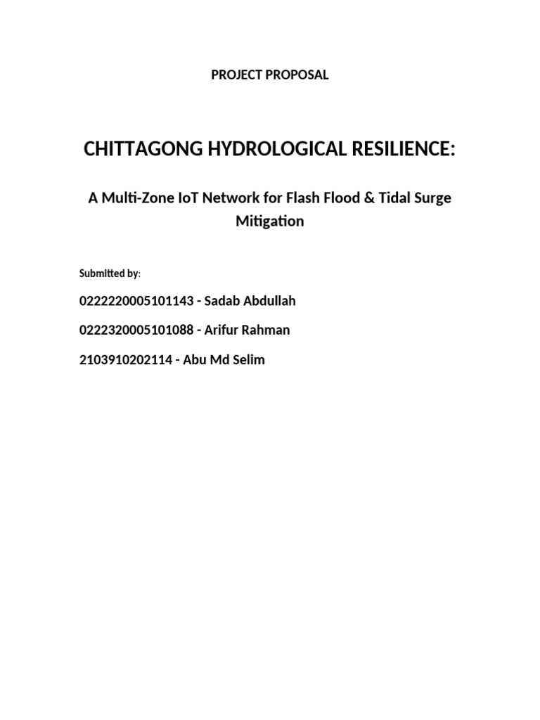 Chittagong Hydrological Resilience Project Proposal | PDF | Flood ...