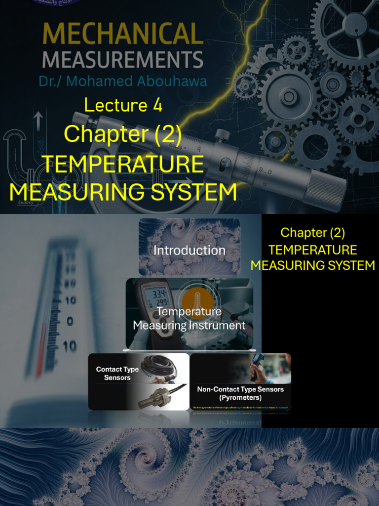 Lecture 4 (Temperature Measurements) | PDF | Thermocouple | Thermometer