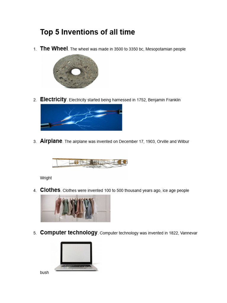 Top 5 Inventions of All Time (2) | PDF
