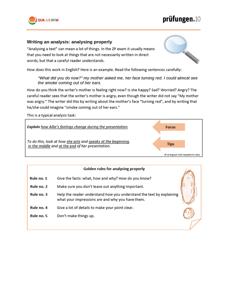 Spotlight on Writing an Analysis Analysing Properly | PDF