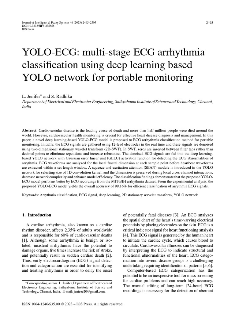 30 YOLO-ECG - Multi-stage ECG Arrhythmia Classification Using Deep ...