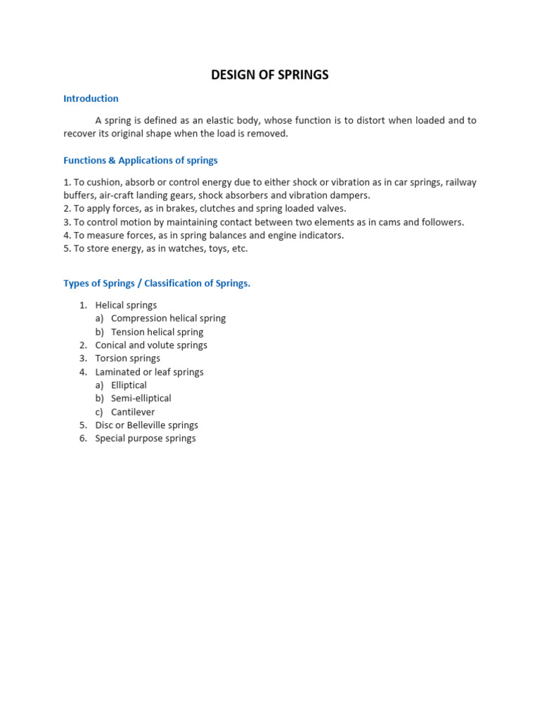 5. Design of Springs | PDF | Helix | Tension (Physics)