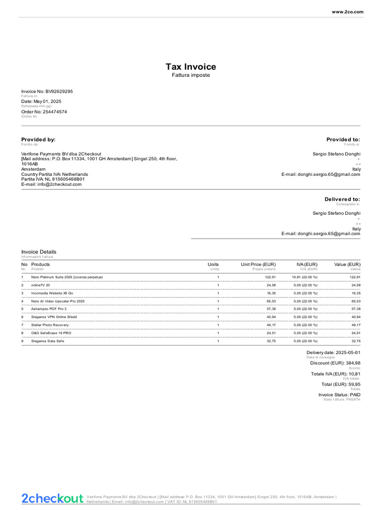 invoice_BV92629295 | PDF | Financial Technology | Finance & Money ...