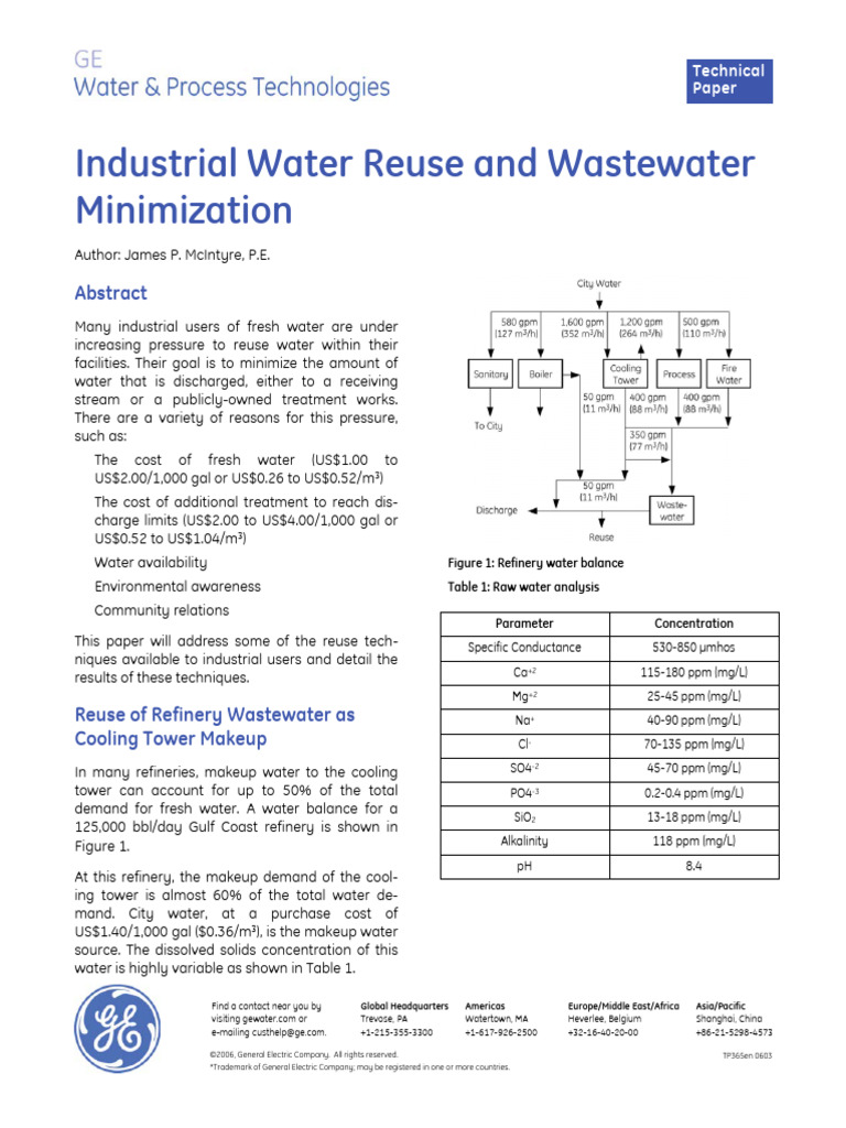 Industrial Water Reuse | PDF | Water | Reclaimed Water