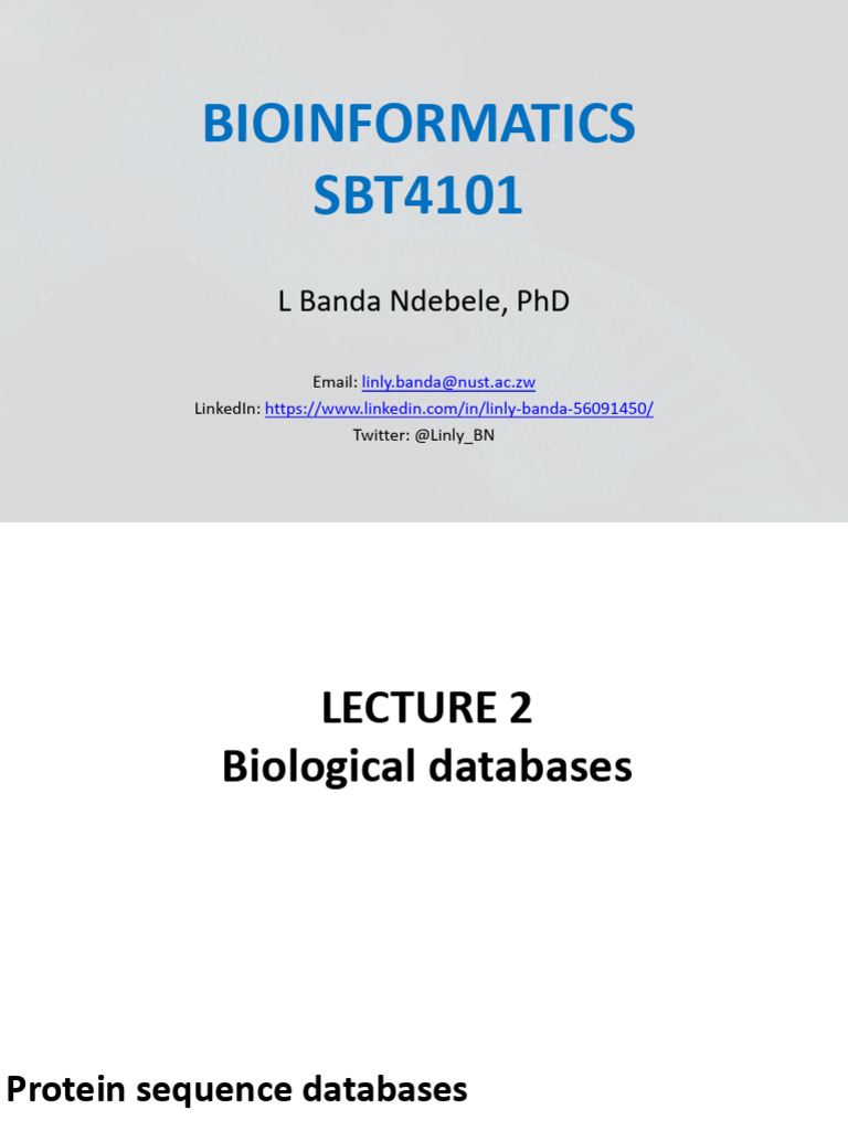 SBT4101_Bioinformatics - Copy | PDF | Sequence Alignment | Molecular ...