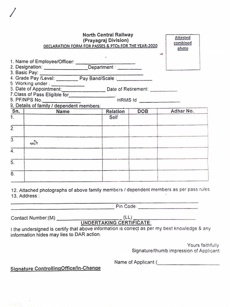 Family Pass Declaration -1 | PDF