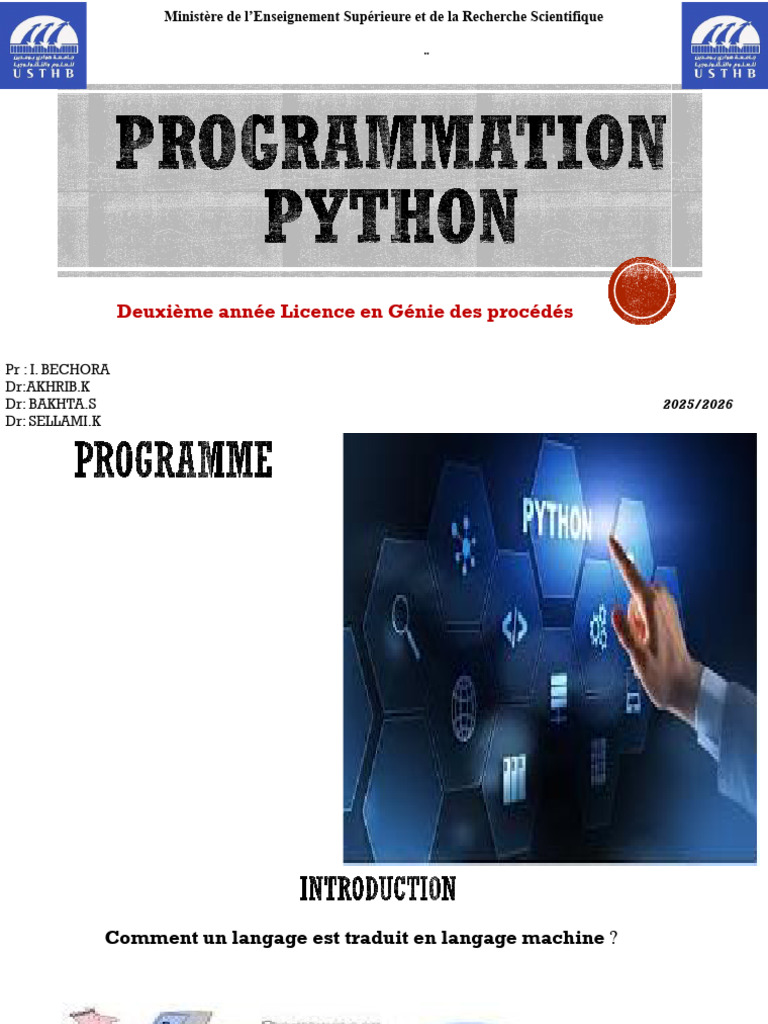Chapitre 1 Python l2 | PDF | Python (Langage de programmation ...