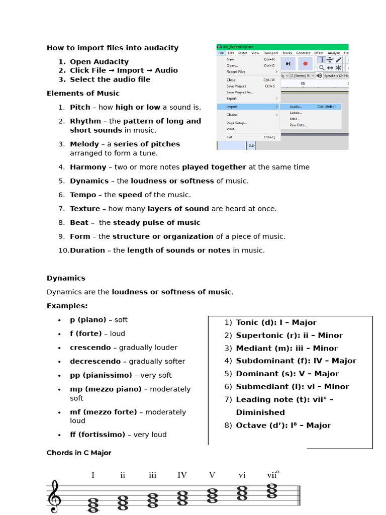 Music Notes 1st Term | PDF