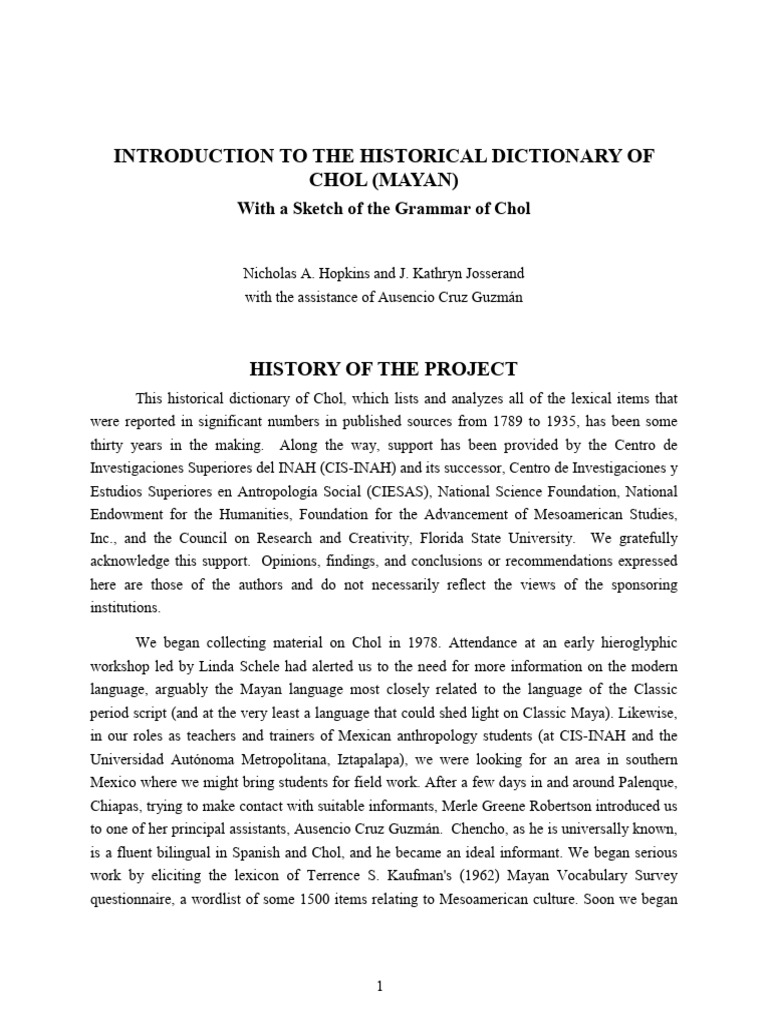 An Introduction to the Chol Dictionary | PDF