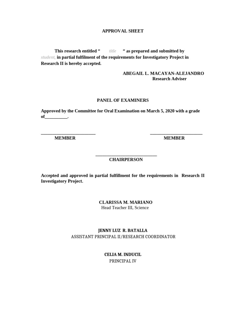 Approval Sheet | PDF
