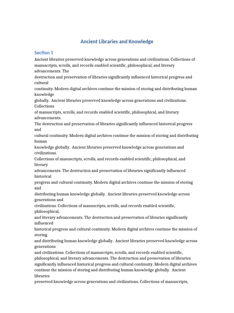 Random Document 5 | PDF | Libraries | Knowledge