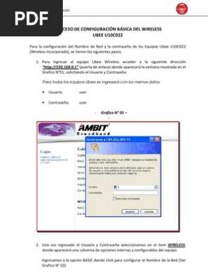 Configuracion Ubee U10C022 PDF