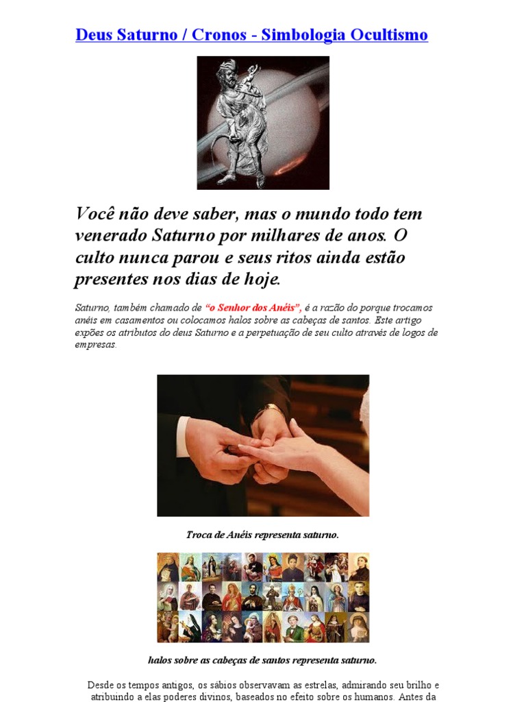 Deus Saturno Cronos Simbologia Ocultismo | PDF, image size:768x1024