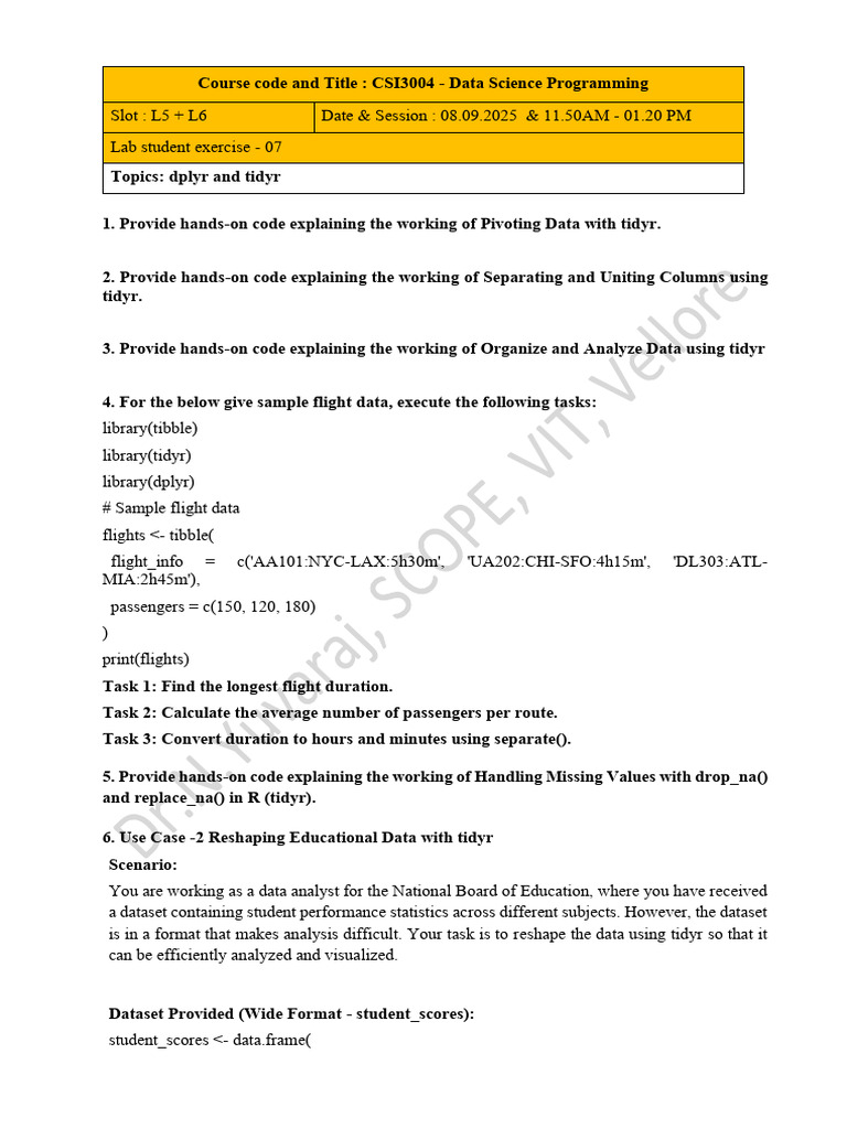 07 Student Exercise Tidyr 08 09 | PDF | Chess Theory | Chess