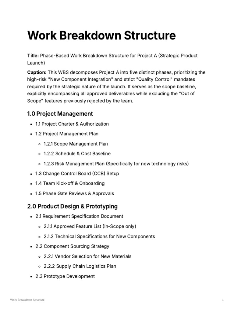 Work_Breakdown_Structure | PDF | Business | Systems Thinking