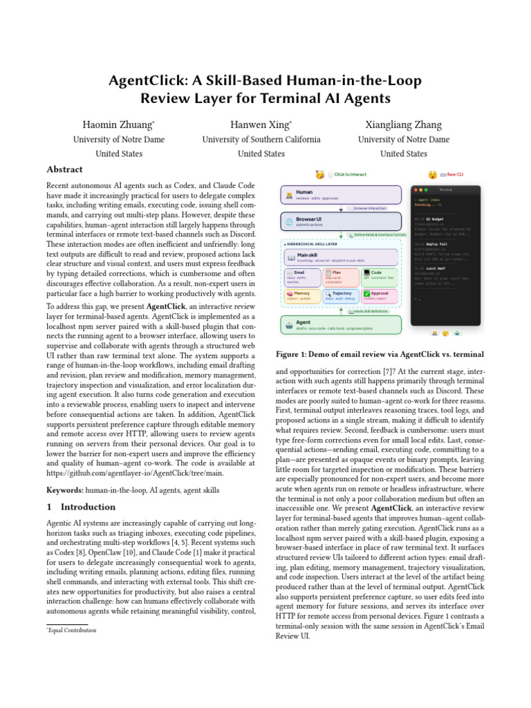 AgentClick a Skill-Based Human-In-The-Loop Review Layer for Terminal AI ...