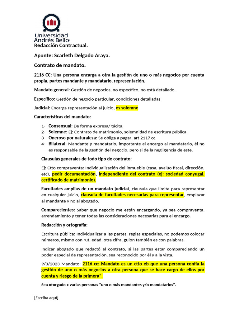 Redaccion Contractual Apunte Scarleth De | PDF | Ley común | Derecho ...