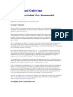 Standards and Guidelines: Visual Artist Curriculum Vitae: Recommended Conventions