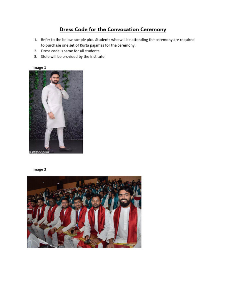 Dress Code for the Convocation Ceremony | PDF