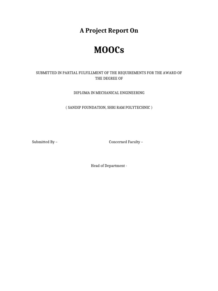 MOOCs Project Report | PDF