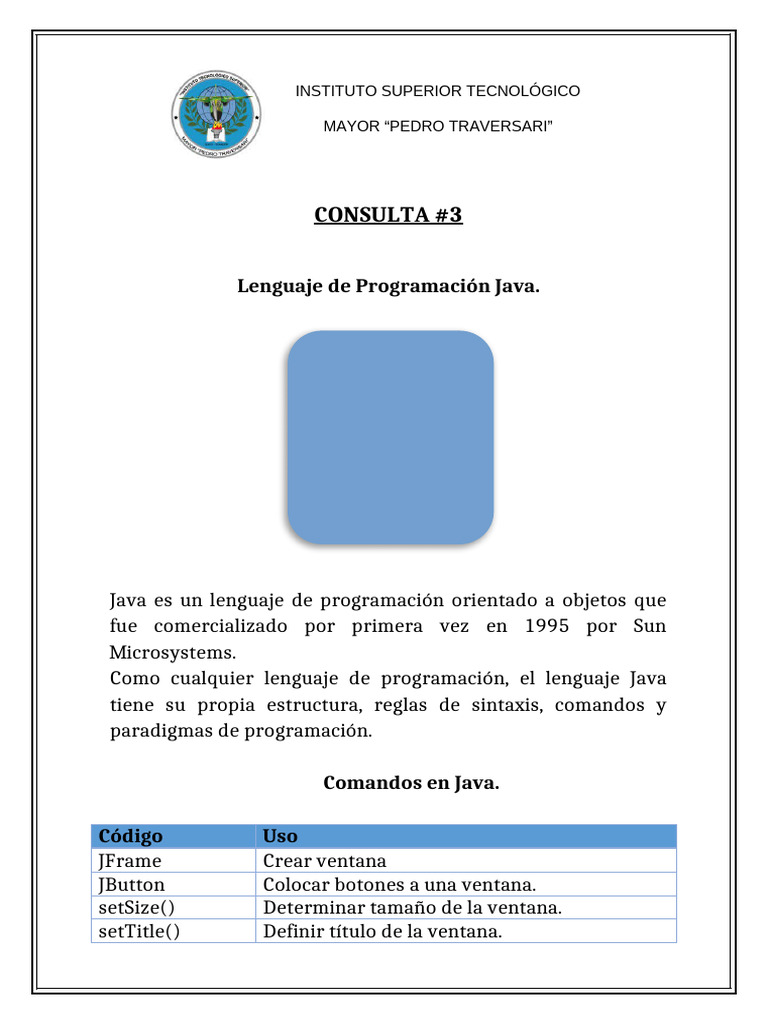Consulta 3 - Lenguaje de Programación Java | PDF | Java (lenguaje de ...