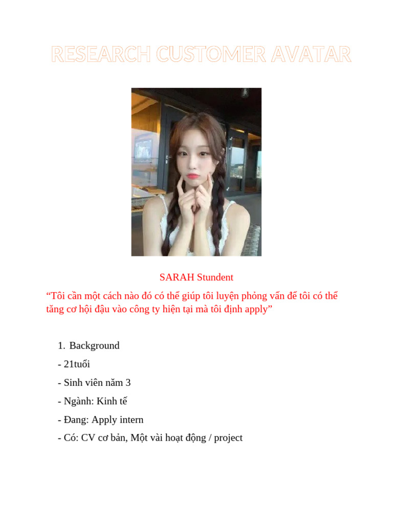 Research Customer Avatar | PDF