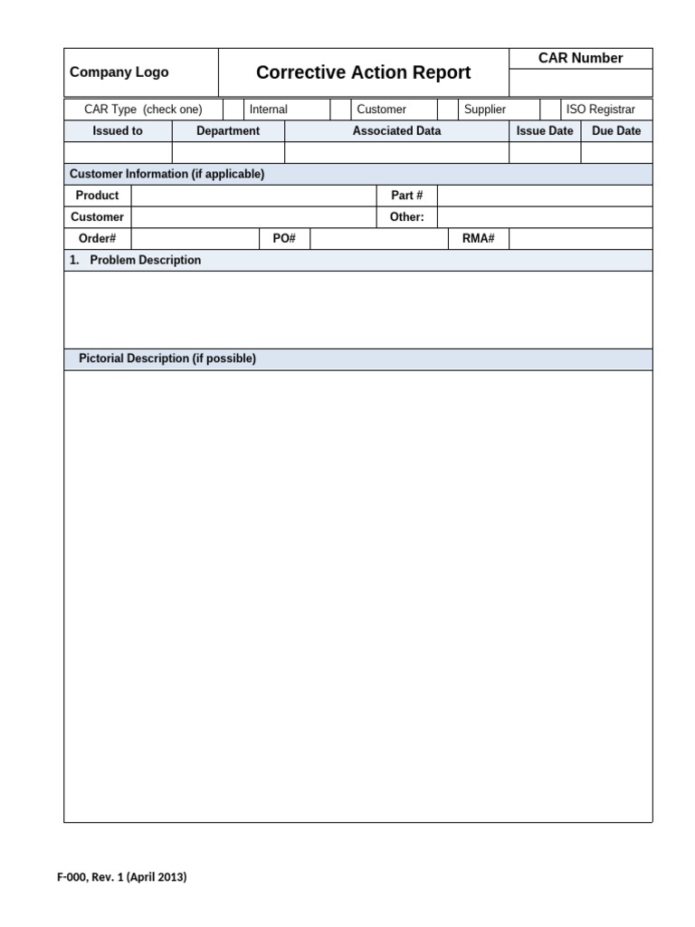 Corrective Action Report Form | PDF | Chess Theory | Chess