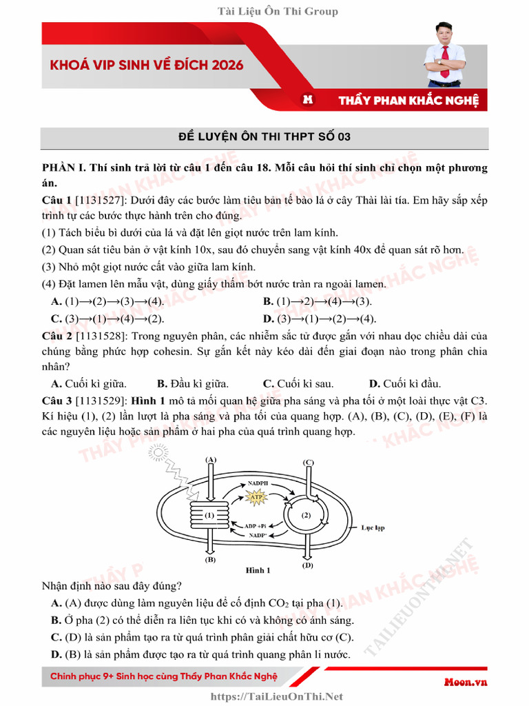 [Tài Liệu] Đề Luyện Ôn Thi THPT Số 03 | PDF