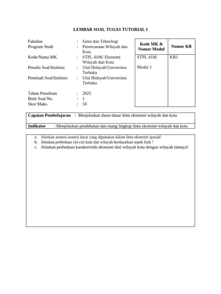 Lembar Soal Tugas Tutorial III - Set 2 (1) | PDF