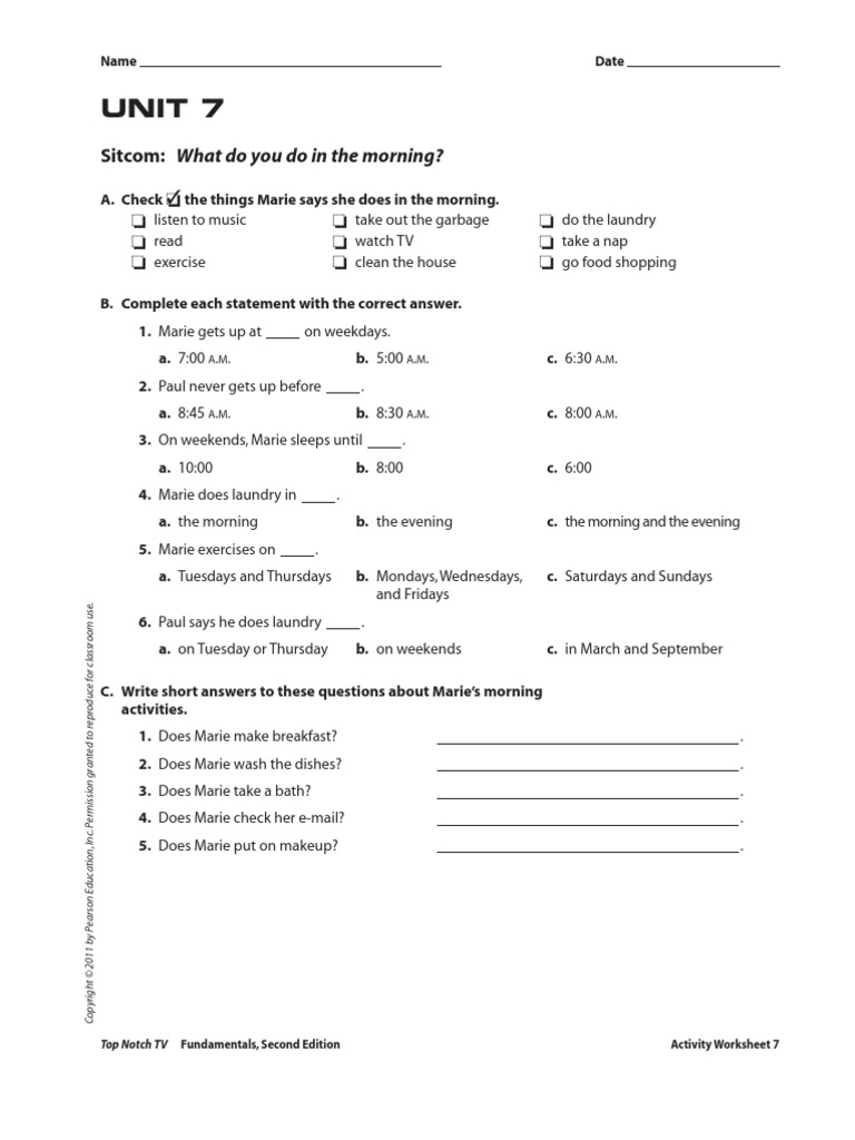UNIT 07 Video Worksheets PDF