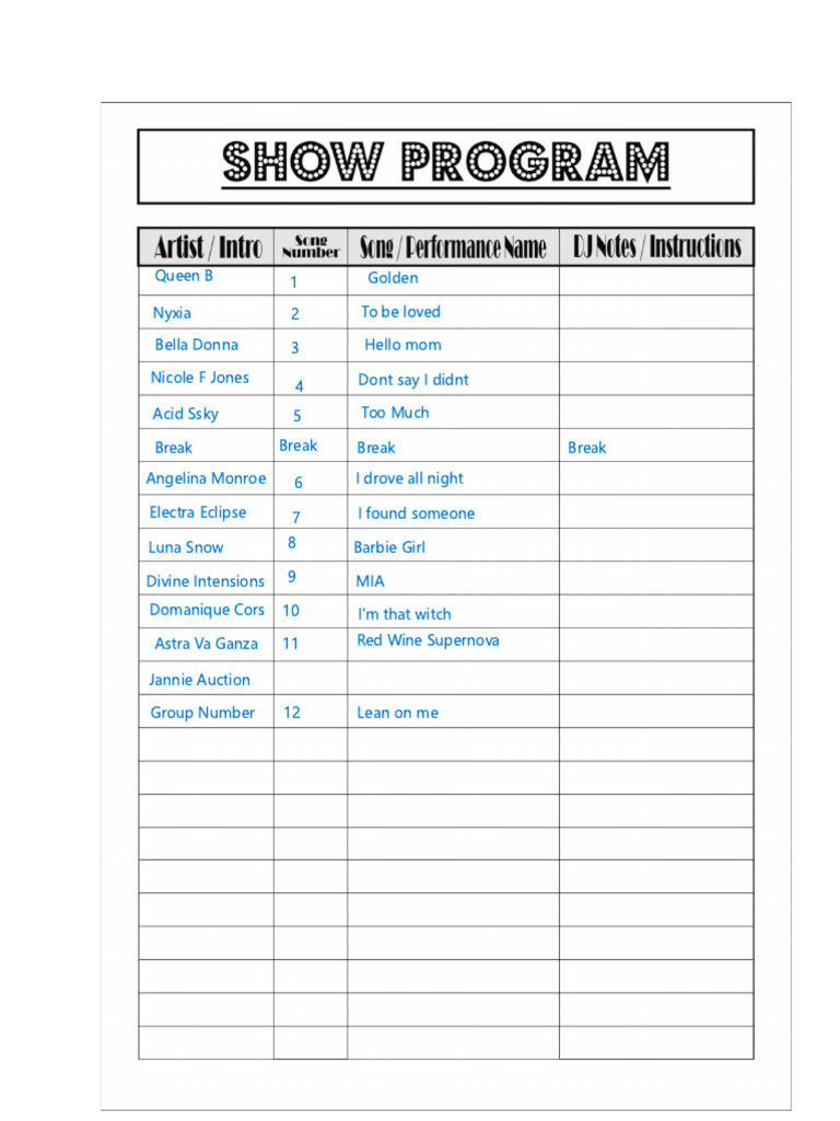 Show Program Complete | PDF