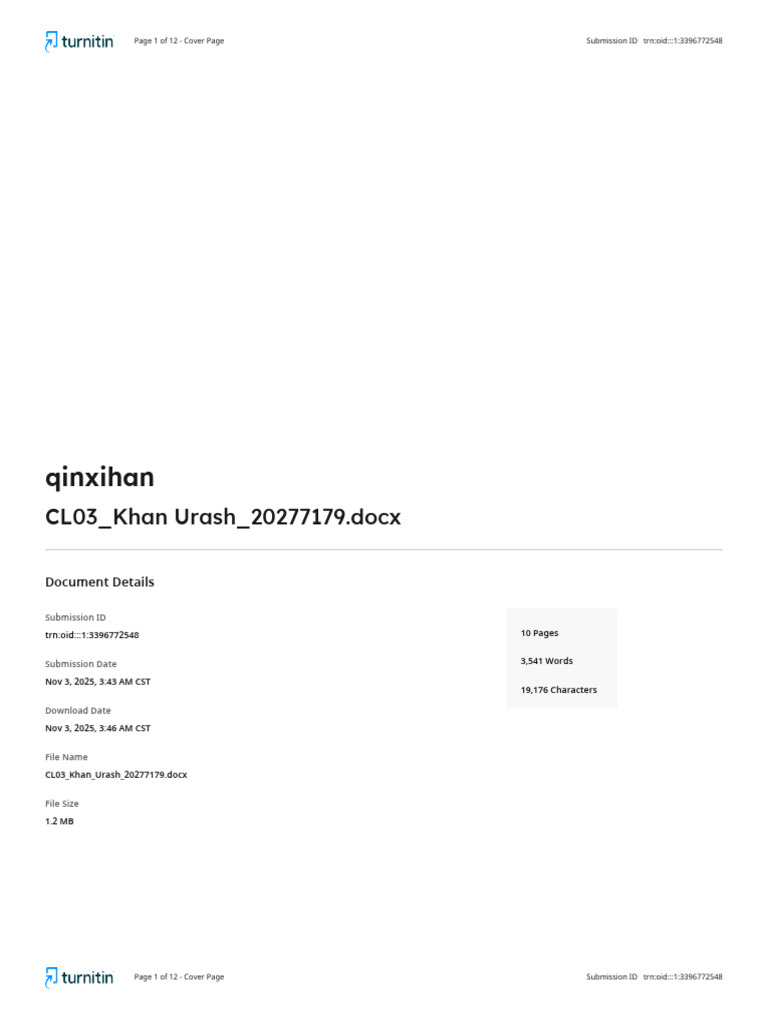 CL03_Khan Urash_20277179 | PDF | Turnitin