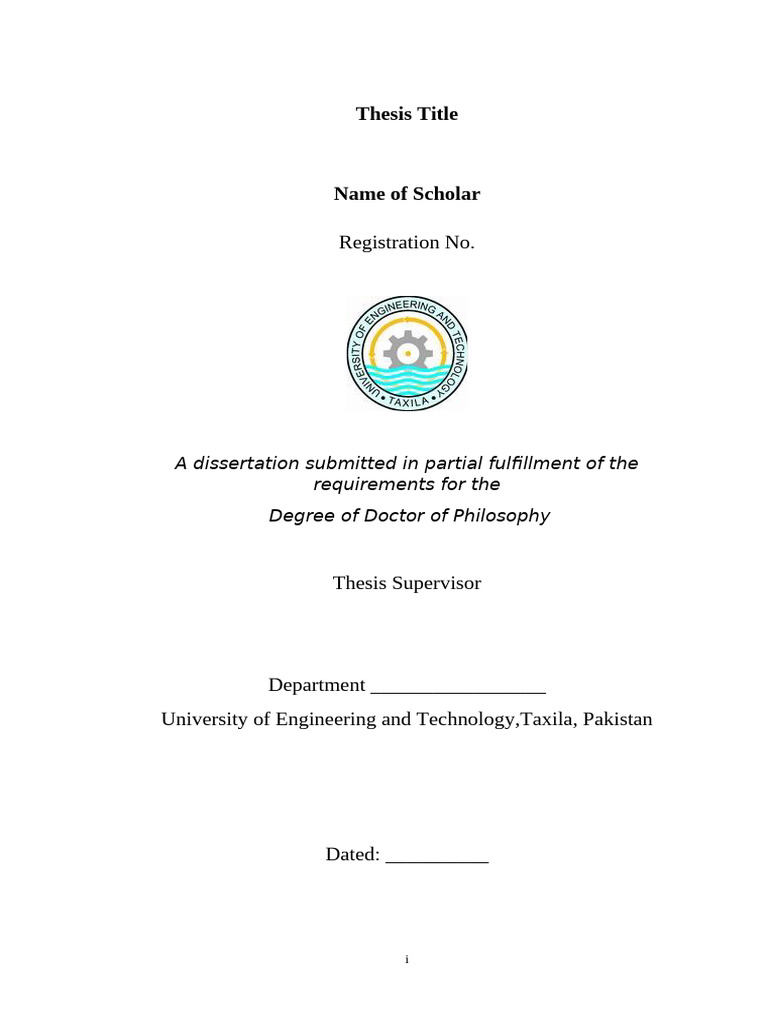 Formate Ph.D. Thesis Updated | PDF | Thesis | Doctor Of Philosophy