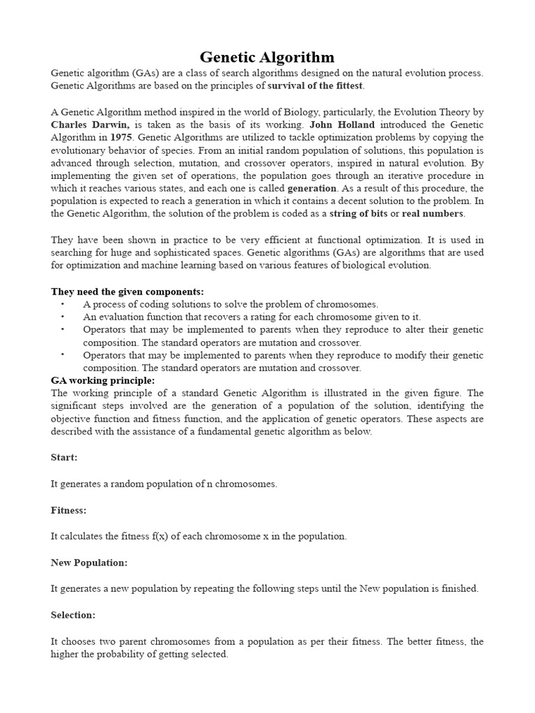 Genetic Algorithms | PDF | Genetic Algorithm | Fitness (Biology)