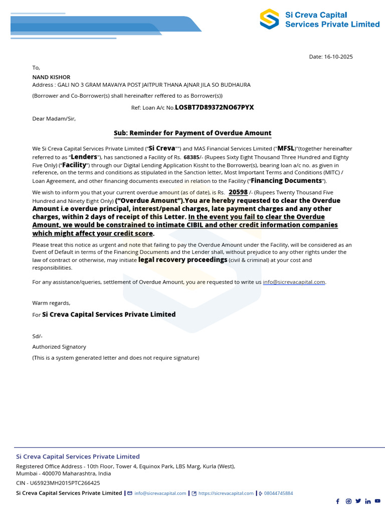 Legal Dunning Letter | PDF | Loans | Banking