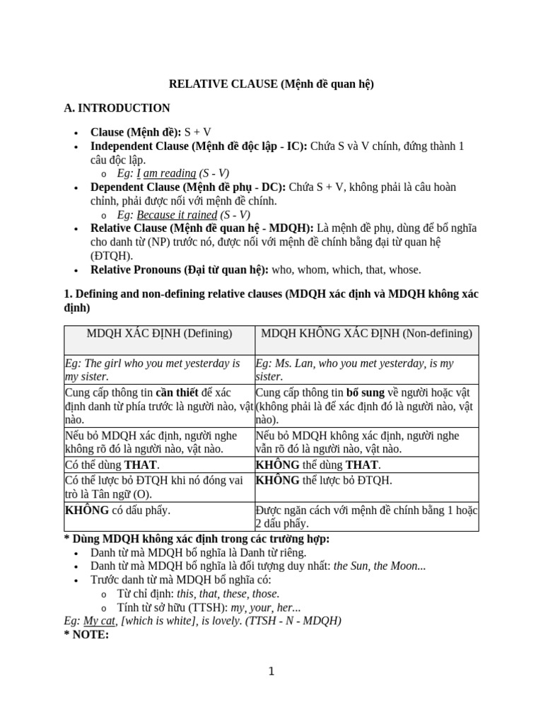 Relative Clause | PDF