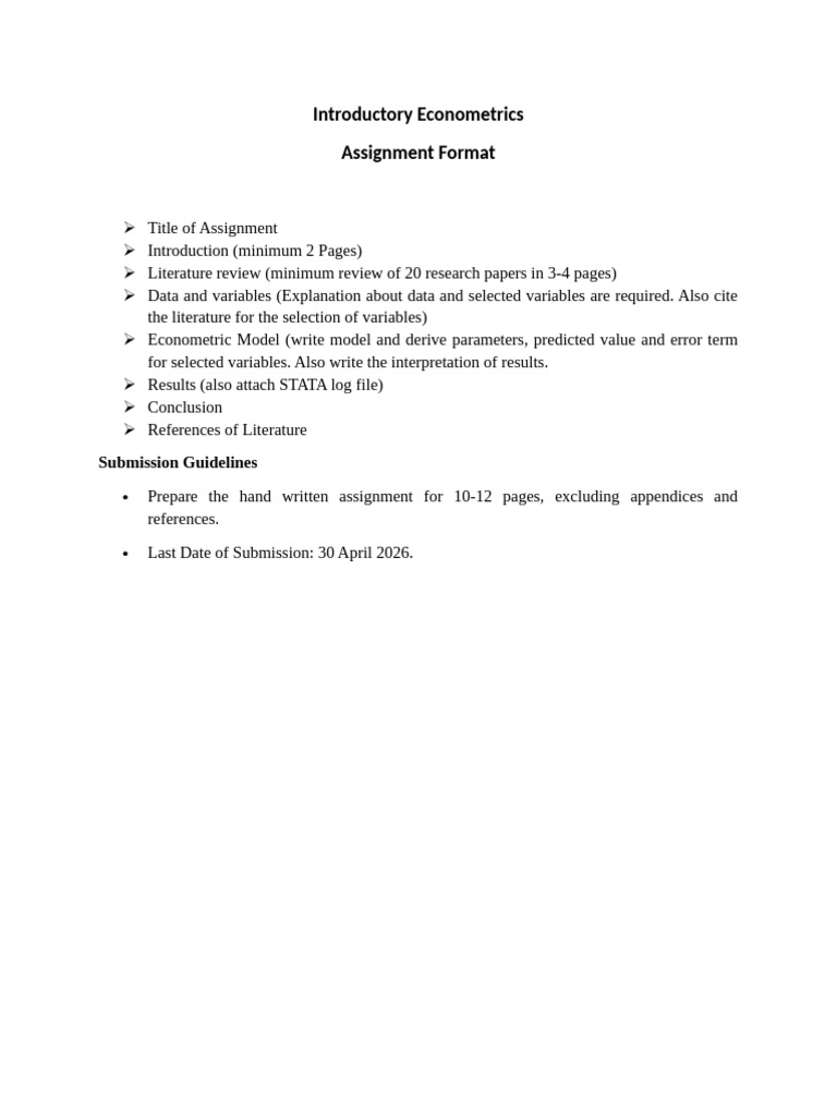 Assignment Format (1) | PDF