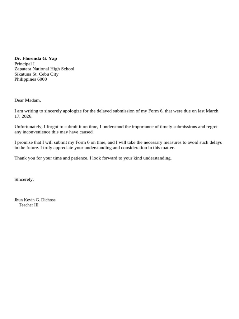 Explanation Letter f6 | PDF