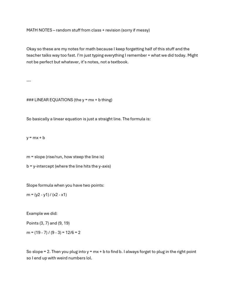 My Math Notes From My Class | PDF | Mathematical Analysis | Mathematics